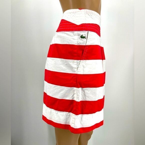 Lacoste 100% Cotton Striped Skirt Size 38 - Picture 1 of 8
